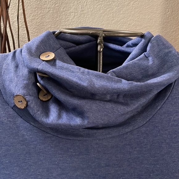 Levaca Button Cowl neck long sleeve sweater - Picture 5 of 5